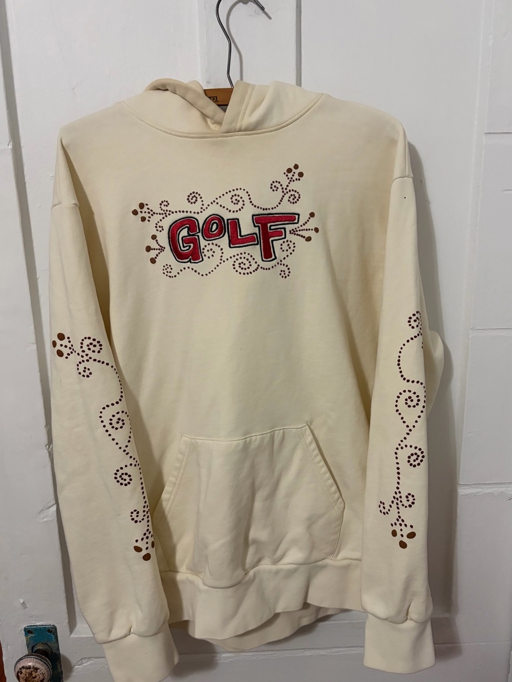 GOLF WANG Rigmarole
Hoodie Cream White Red
Embroidered Men's Size
Medium